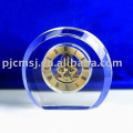 Horloge de bureau en cristal de papeterie de bureau 2015 Top Vente de l&#39;horloge en cristal de forme de diamant